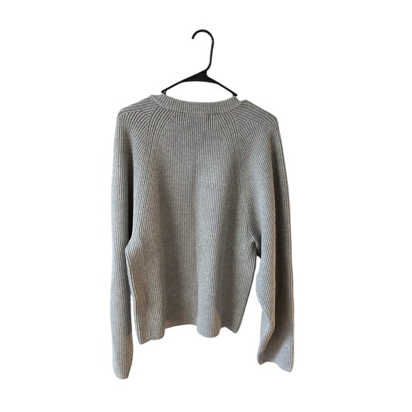 NEW J. Crew Raglan Fitted Waist Ribbed Crewneck Sweater Plus Size XXL Gray Crop - Picture 8 of 12